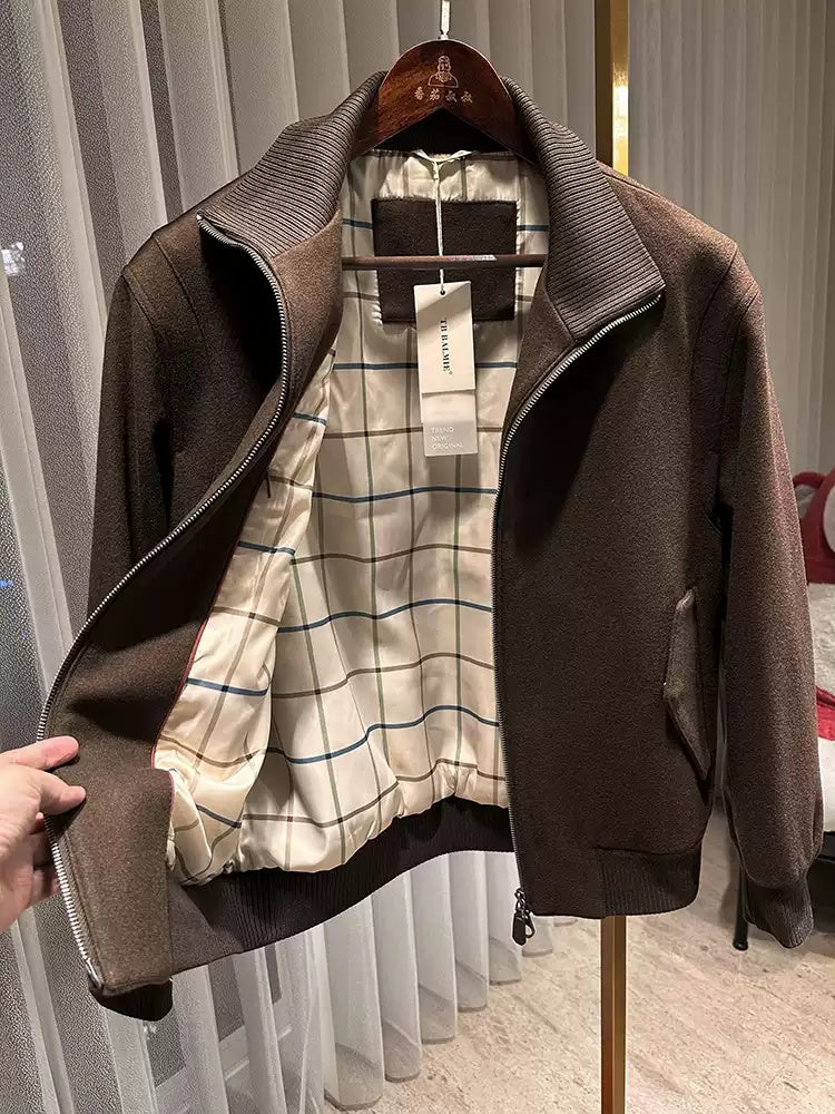 Wool-Blend Casual Jacket