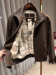 Wool-Blend Casual Jacket