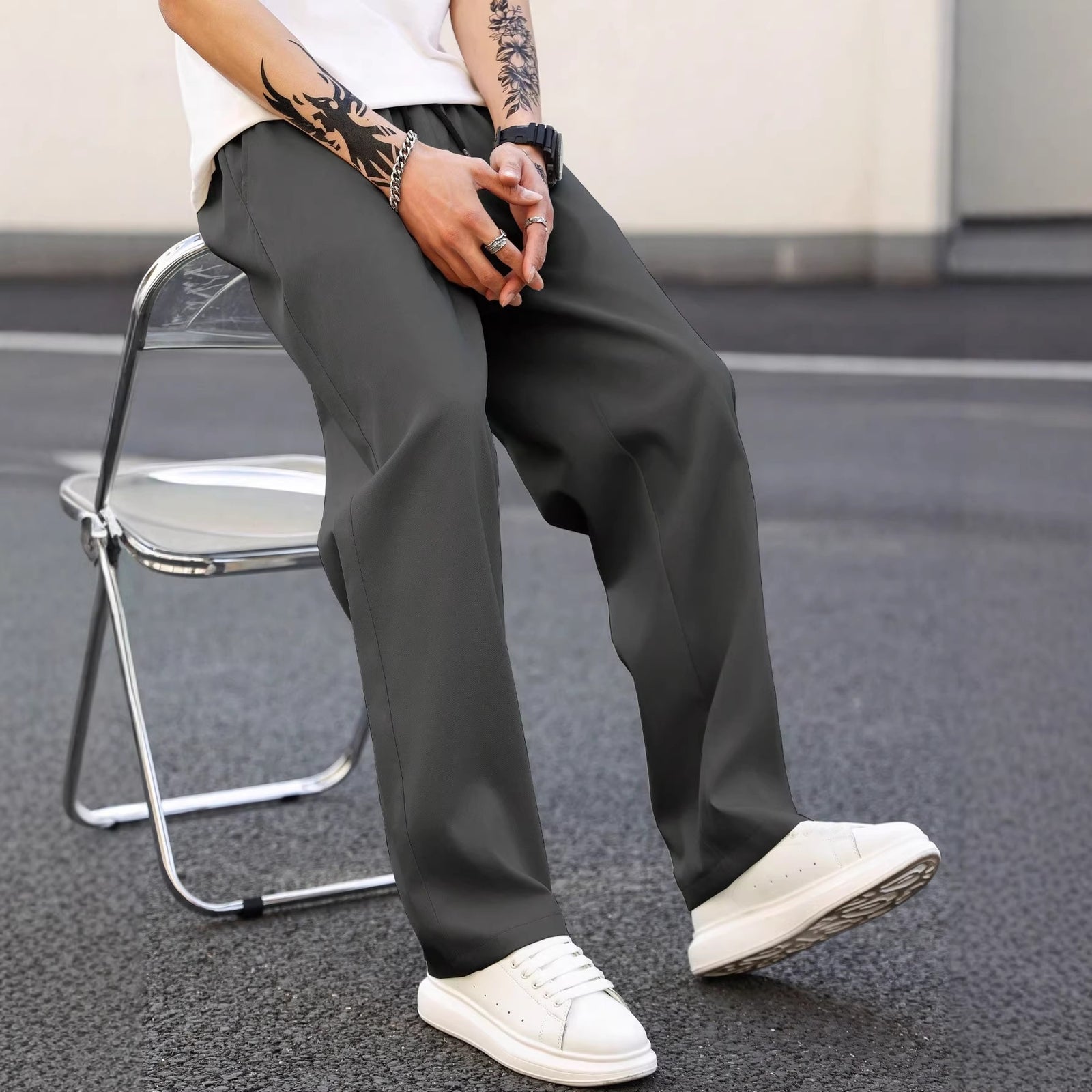 Men's Relaxed Straight-Leg Casual Pants
