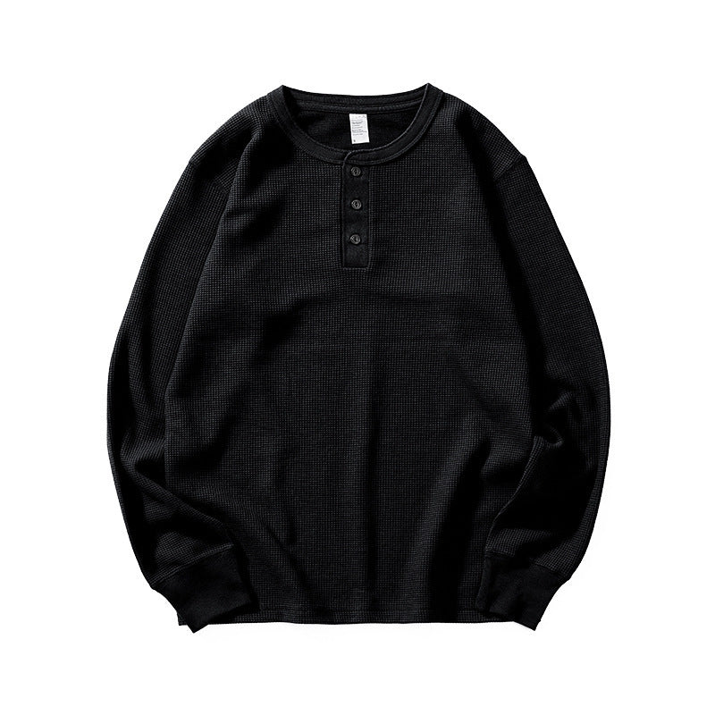 Mens Loose-fit Casual Comfortable Versatile Long-sleeve Crew Neck