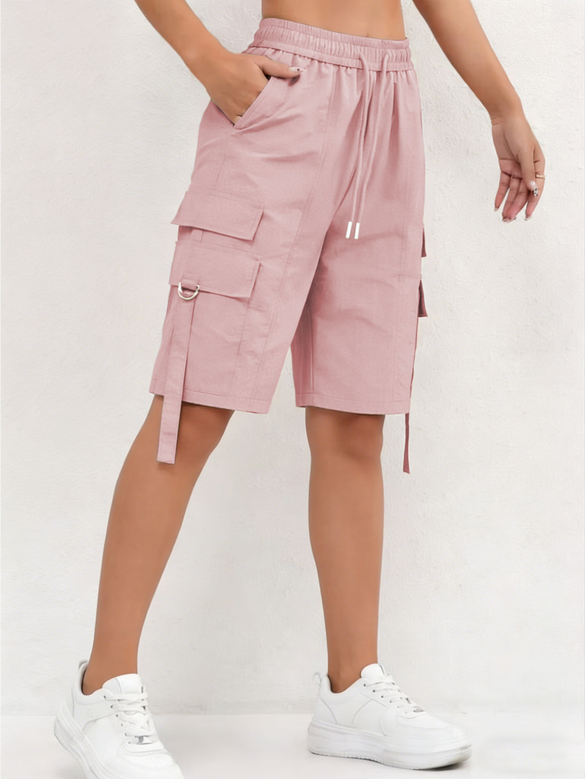 Ladies Trendy Quick Dry Cargo Shorts Casual Outdoor Bermuda Five Point Pants