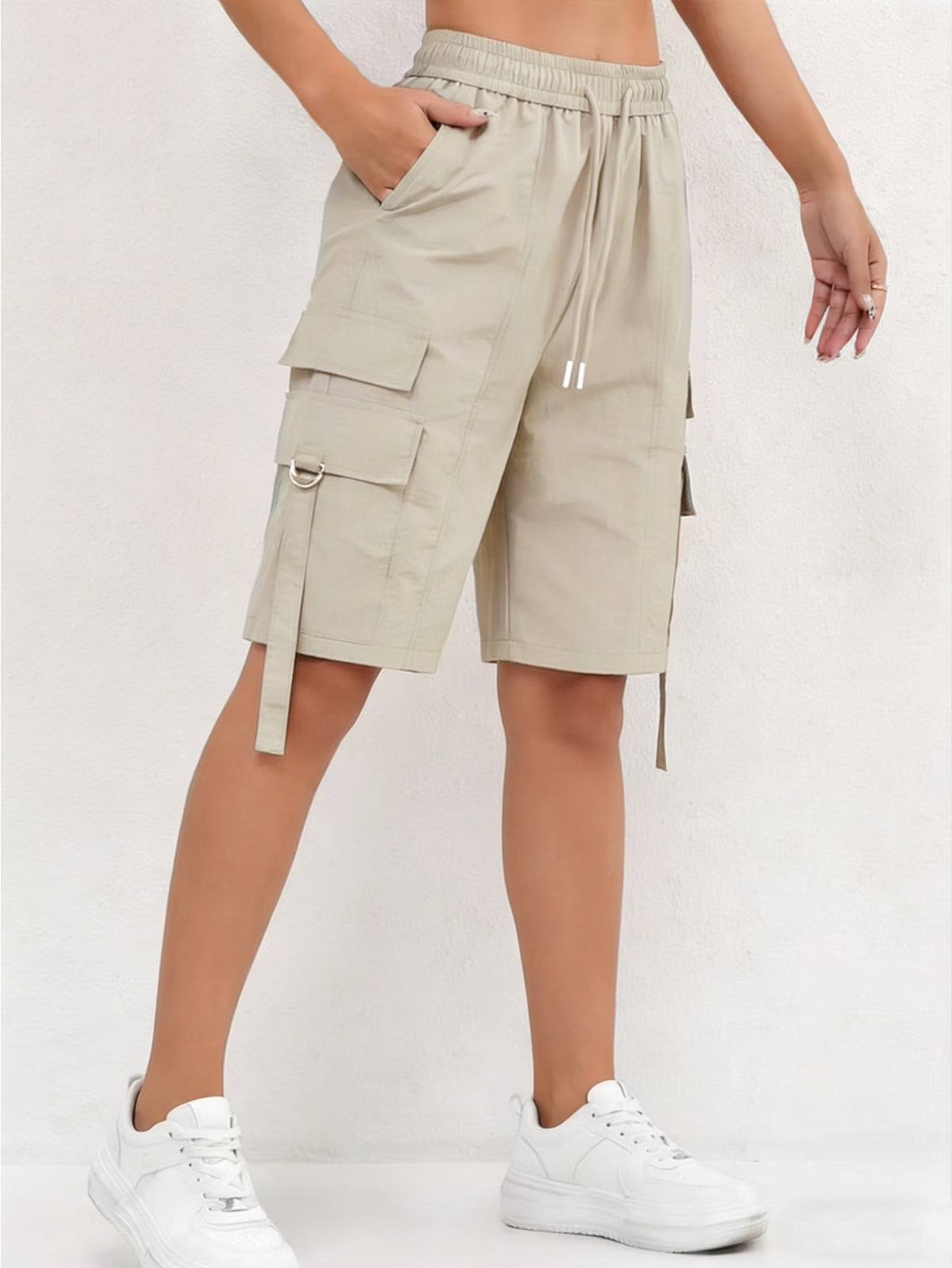 Ladies Trendy Quick Dry Cargo Shorts Casual Outdoor Bermuda Five Point Pants