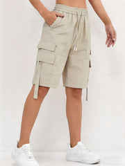 Ladies Trendy Quick Dry Cargo Shorts Casual Outdoor Bermuda Five Point Pants