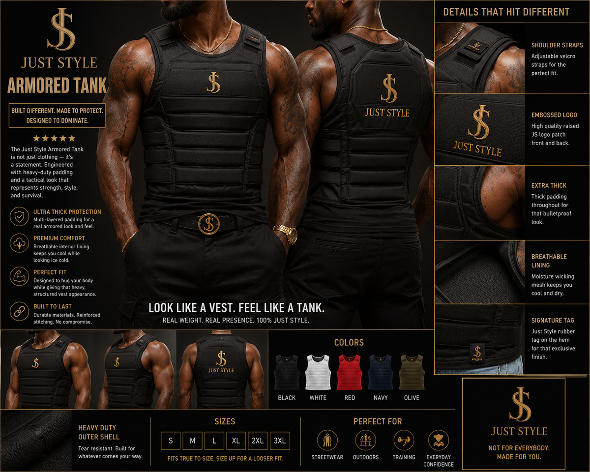 Just Style Armored Tank – Premium Padded Performance Vest — Olive Green
