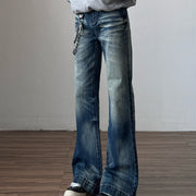 Just Style Blue Wide-Leg Flare Pants
