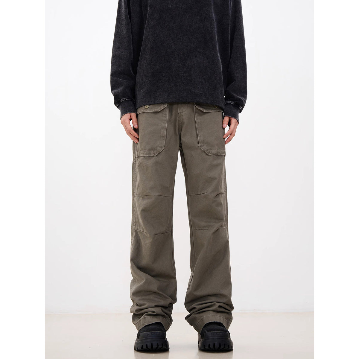 Men’s Multi-Pocket Flared Cargo Pants