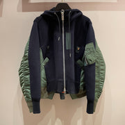 Oversized Color-Block Hoodie Jacket for Women
