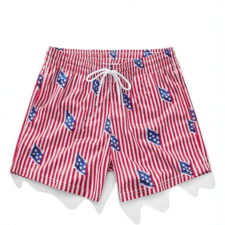 Men's Wide-Leg Printed Casual Shorts