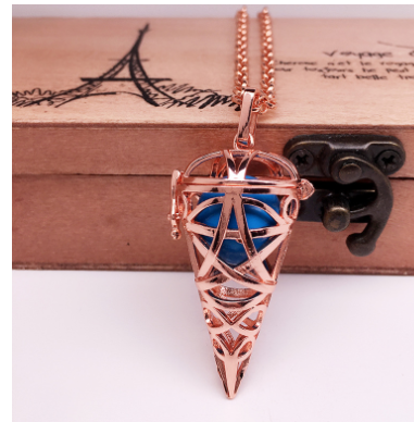 Glass Sphere Locket Necklace with Openable Pendant