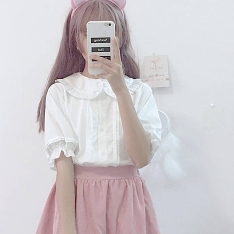Sweet Ruffle Short-Sleeve Women’s Top