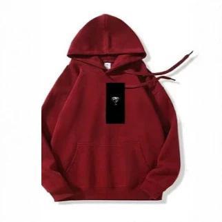 Men’s Cotton Letter-Print Hoodie with Patch Pocket