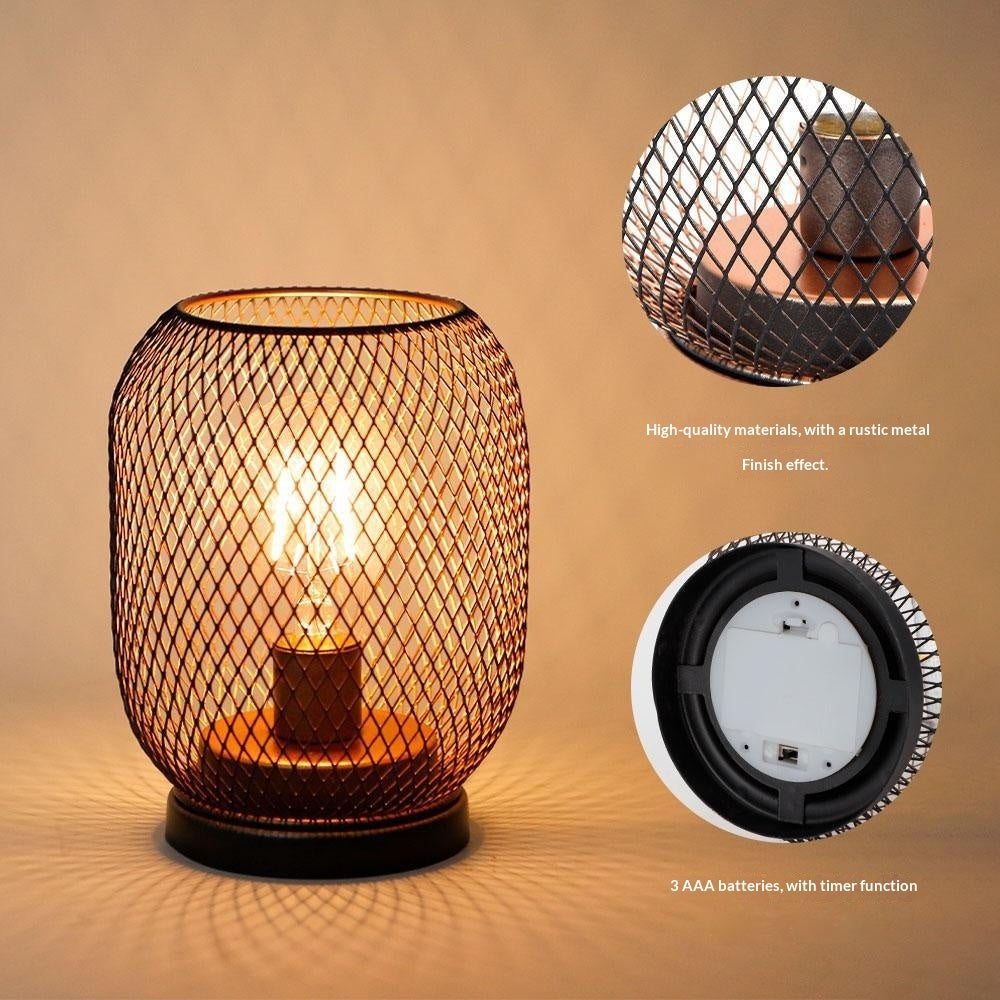 Rustic Minimalist Wrought-iron Bedside Lamp For The Bedroom Or Dining Room