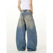 Just Style Men’s Retro Distressed Wide-Leg Jeans