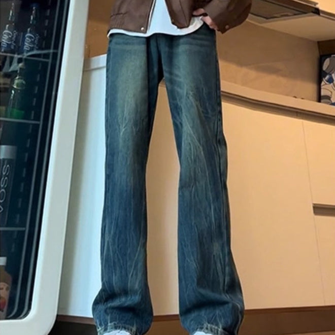 Just Style Men’s Washed Straight-Leg Jeans