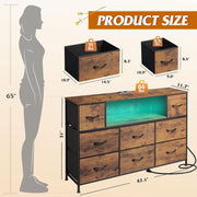 Bedroom Dresser TV Stand 55 Inch TV With Charging Station
