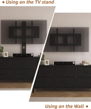 Black TV Entertainment Stand With Adjustable Mount