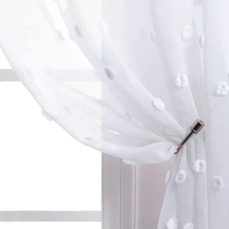 Boho Floral Sheer Curtains for Living Room Bedroom