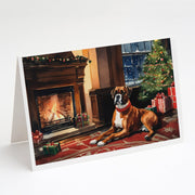 Boxer Cozy Christmas Greeting Cards Pack of 8