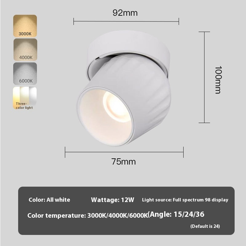 Surface Mounted Spotlight Adjustable Angle Led Ceiling Lamp Home Living Room
