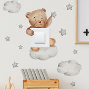 Cartoon Bear Star Switch Sticker For Kids' Room Decor