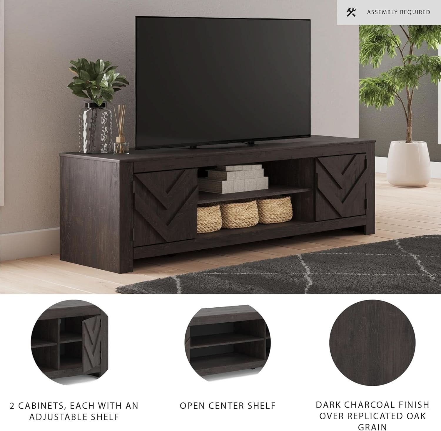 Cayboni Contem porary SeventyOneInch TV Stand Ebony