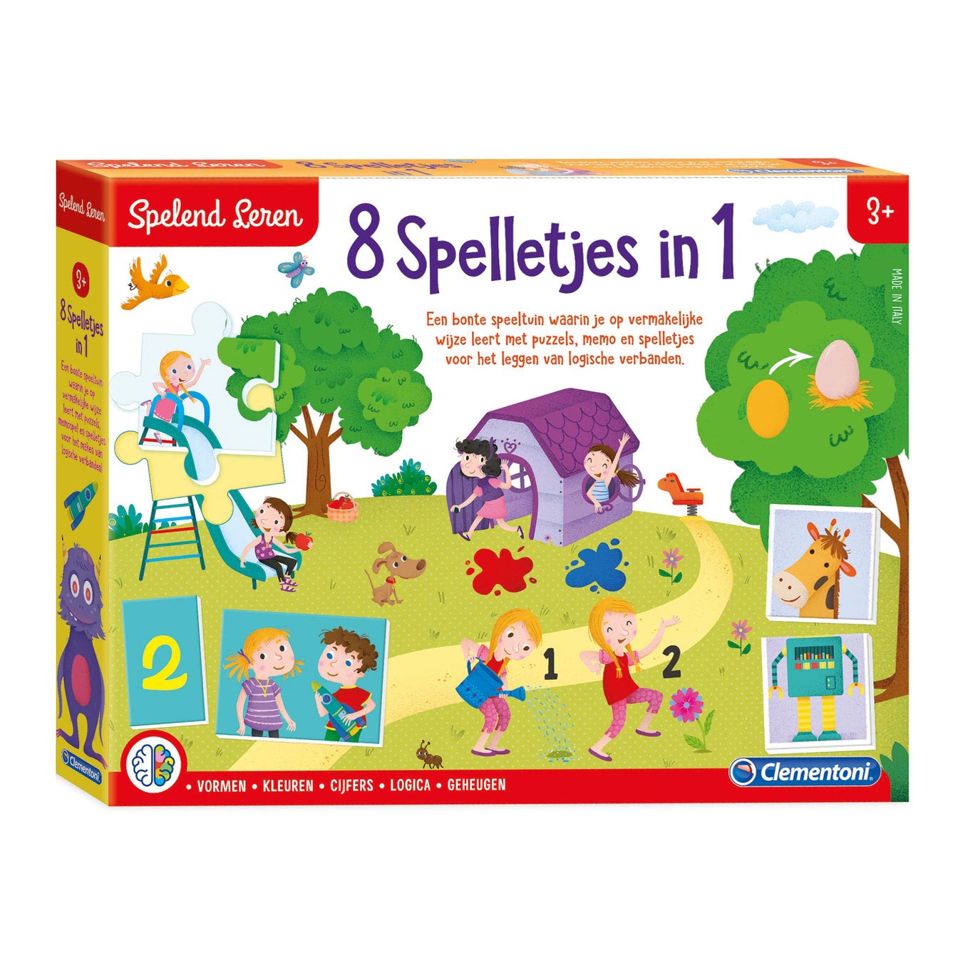 Clementoni learning through play - 8 games in 1 - educational toys - toddler toys - 3-5 years