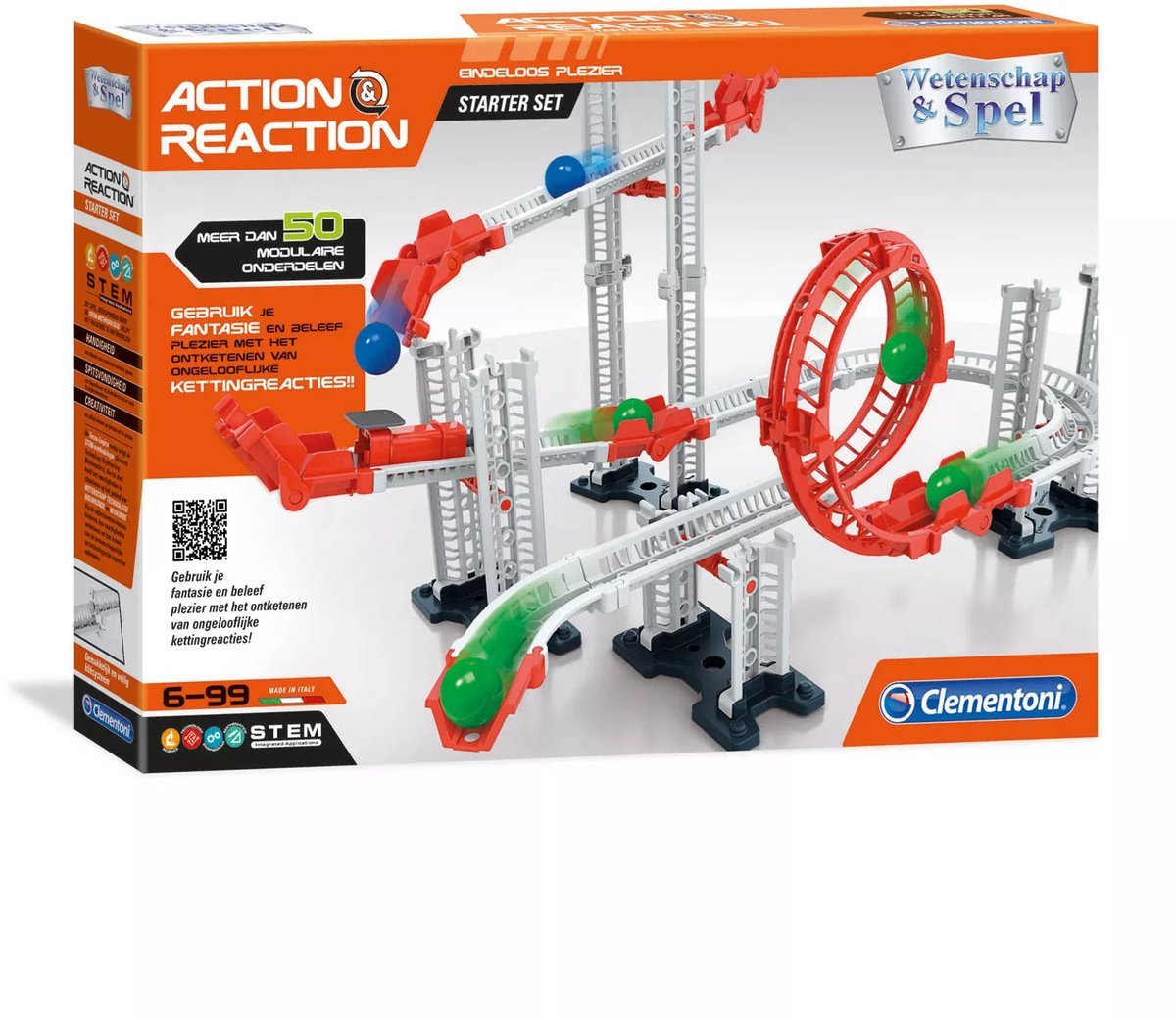 Clementoni science and games - action reaction - marble track - marble track starter set - stem toys