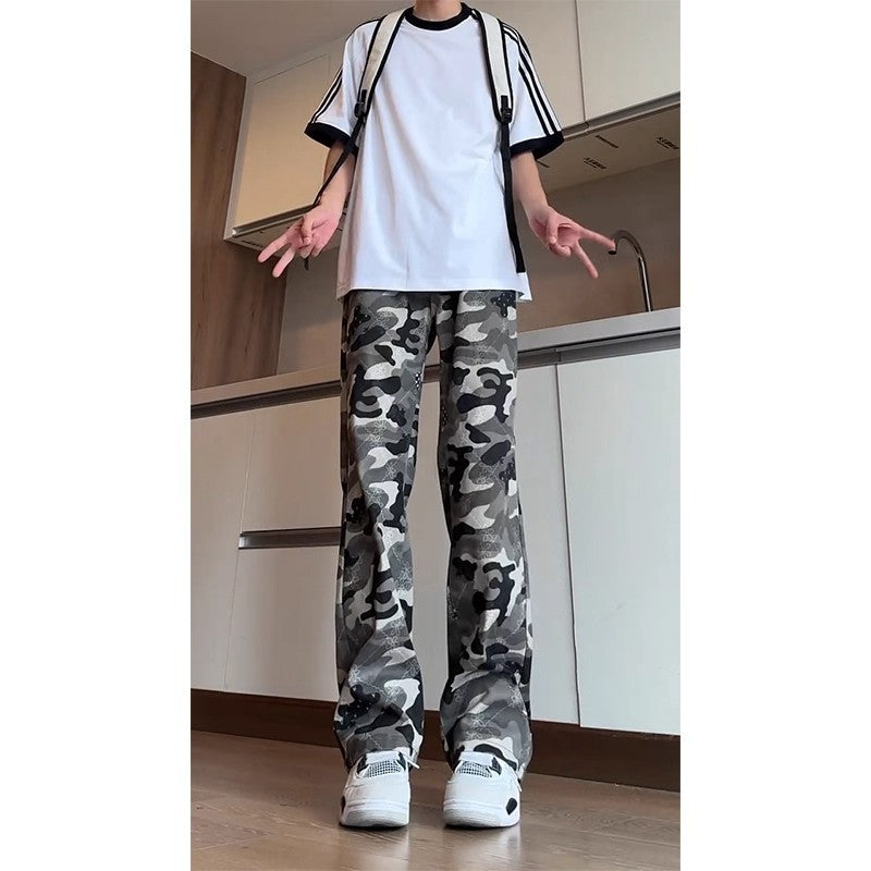Just Style Camo Wide-Leg Pants