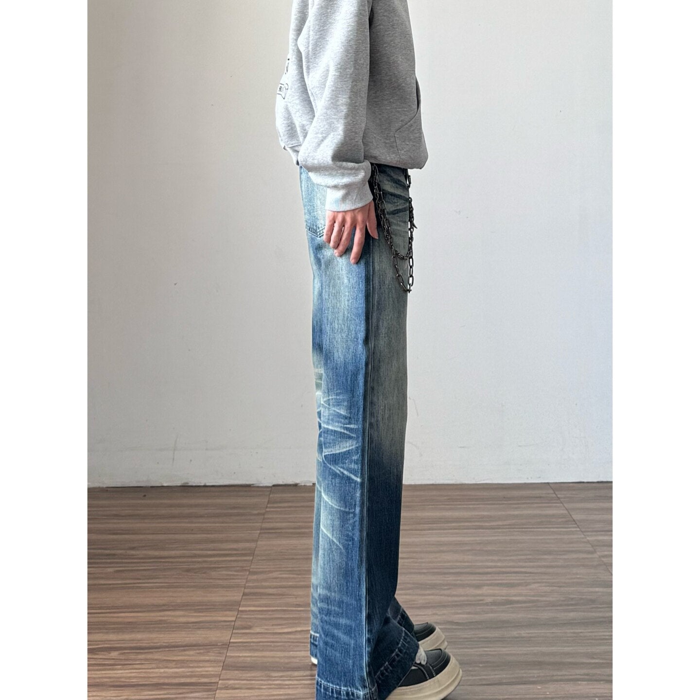 Just Style Blue Wide-Leg Flare Pants