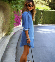 Denim Long Sleeve Shirt, Shirt Dress