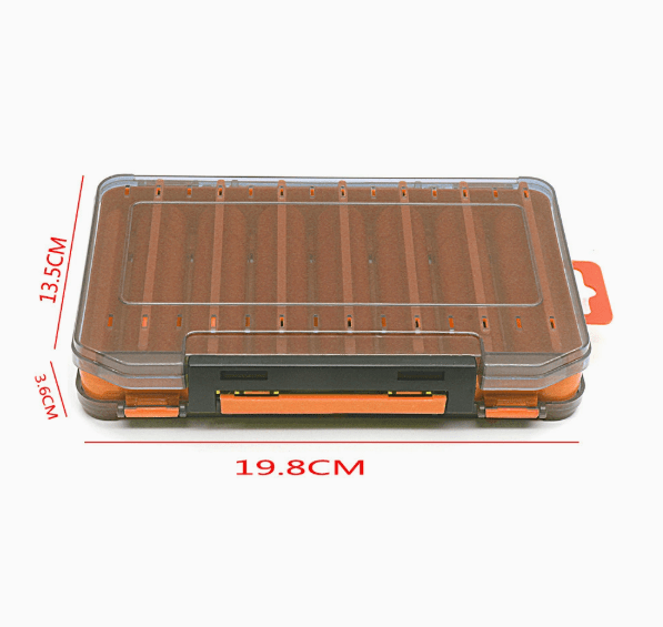 Dual-Sided 14-Compartment Fishing Tackle Box