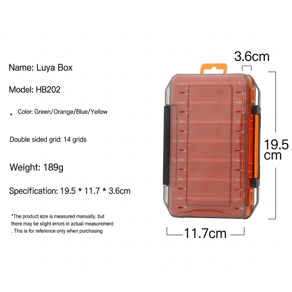 Dual-Sided 14-Compartment Fishing Tackle Box