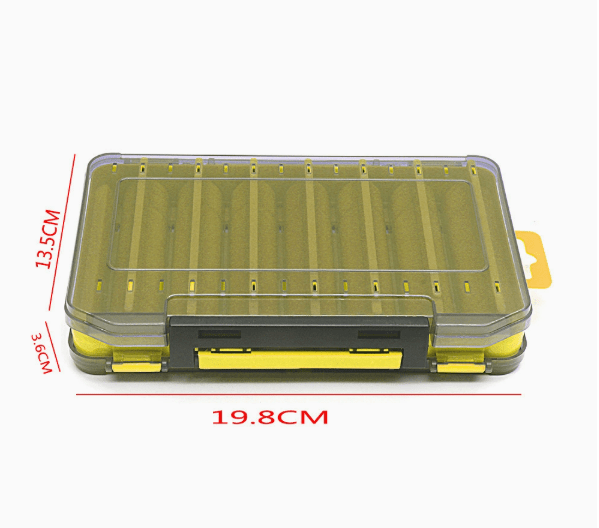 Dual-Sided 14-Compartment Fishing Tackle Box
