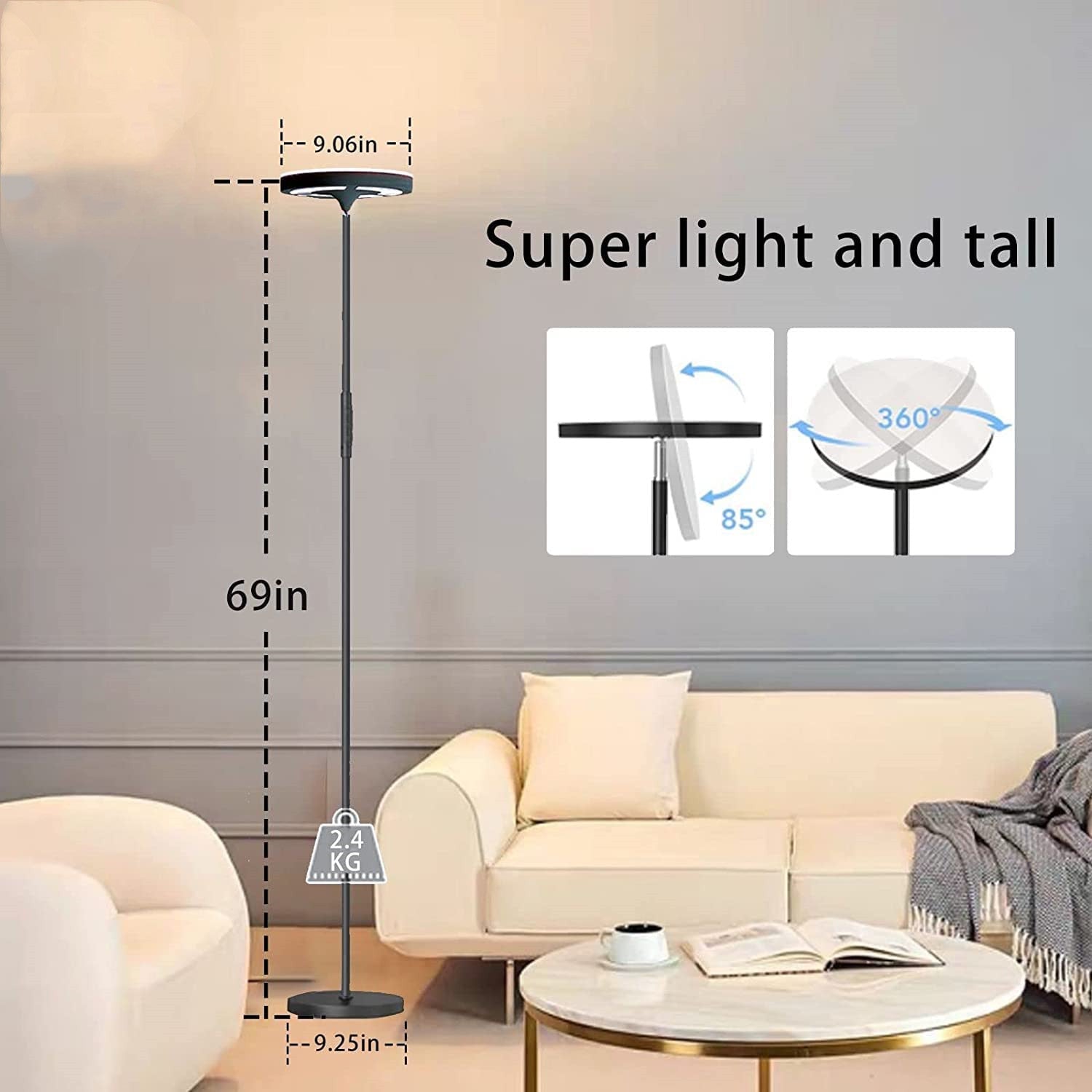 Led Adjustable Colour With Remote Control Reading Floor Lamp
