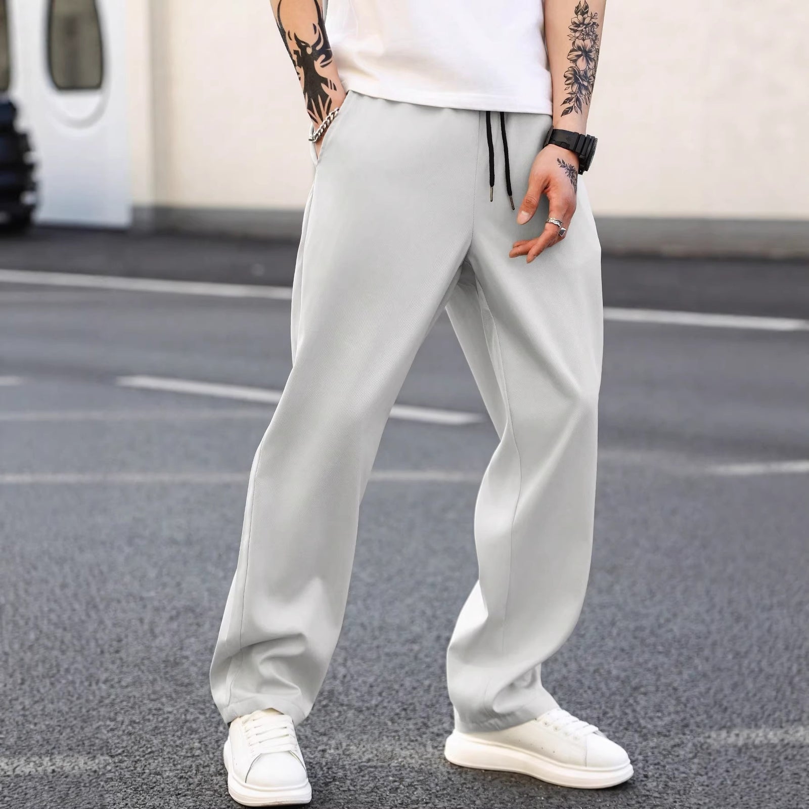 Men's Relaxed Straight-Leg Casual Pants