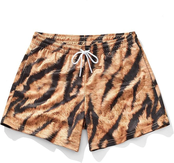 Men's Wide-Leg Printed Casual Shorts