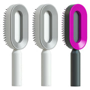 Self Cleaning Hair Brush For Women One-key Cleaning Hair Loss Airbag Massage Scalp Comb Anti-Static Hairbrush