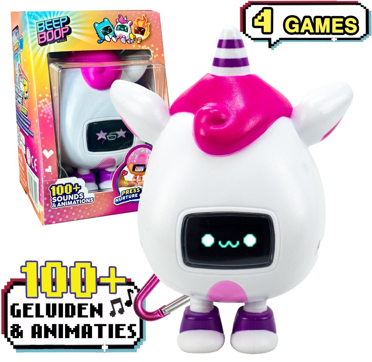 Eolo beep boop kirin – your virtual pet with emotions, 4 games and 100+ sounds animations - care and play - interactive toys