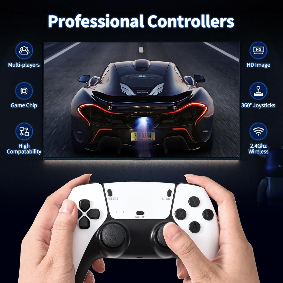 20000 Retro Video Game Console 4K HD TV Game Stick Ink.2 Wireless Controller