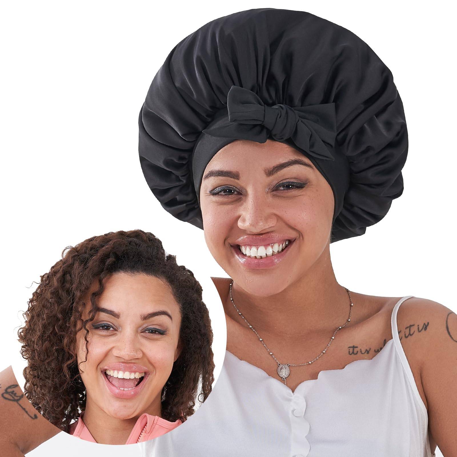 Just Style Satin Hair Bonnet – Luxury Sleep Bonnet for Curly & Natural Hair