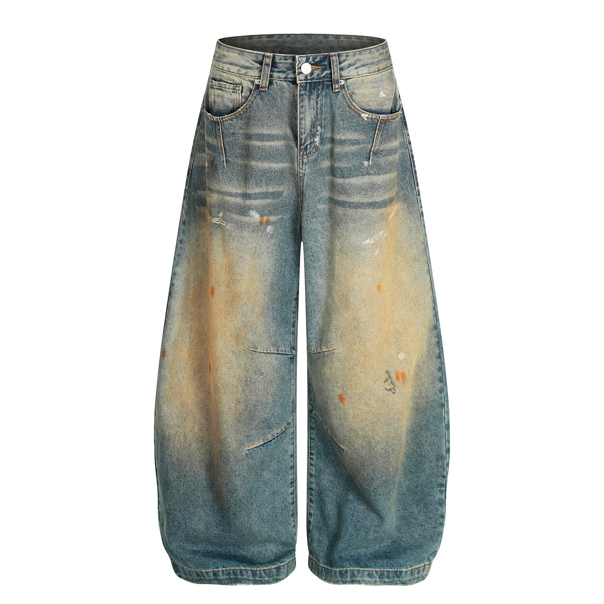 Just Style Men’s Retro Distressed Wide-Leg Jeans