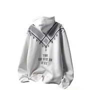 Men’s Cotton Letter-Print Hoodie with Patch Pocket