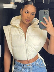 Fashionable Women's Autumn Hooded Jacket with Side Slits