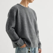 Unisex Solid Crewneck Knit Sweater