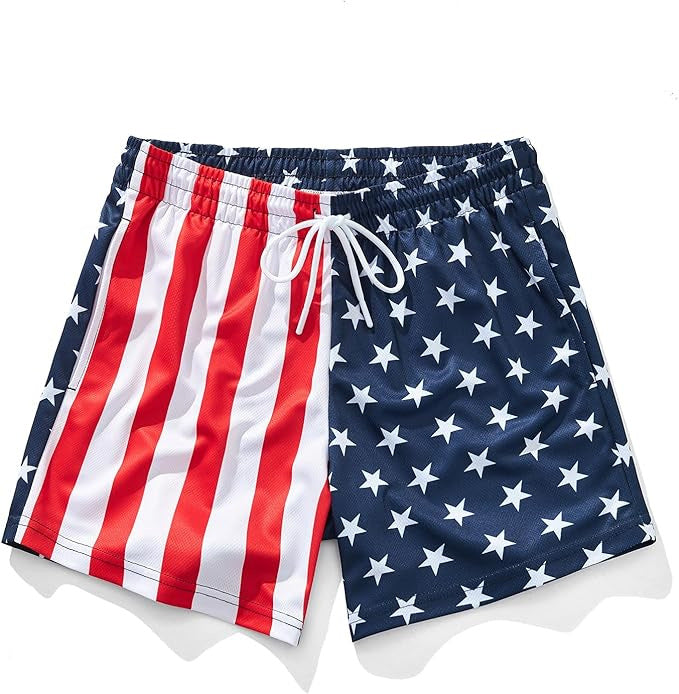 Men's Wide-Leg Printed Casual Shorts