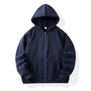Fleece-Lined Korean Style Zip Hoodie Unisex