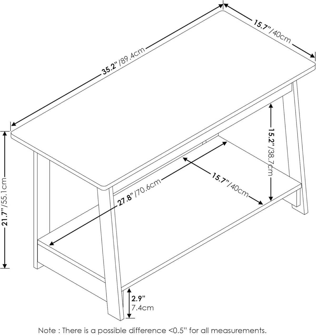 French Oak Grey TV Stand 35 Inch Wide For 37 Inch TV