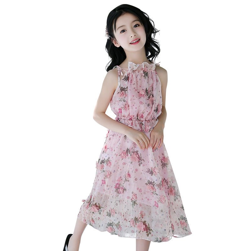 Girls' Floral Bohemian Maxi Dress