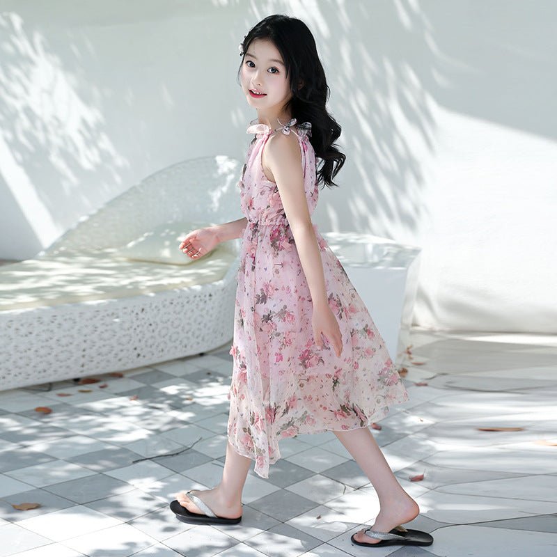 Girls' Floral Bohemian Maxi Dress