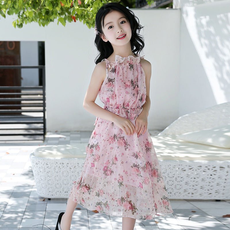 Girls' Floral Bohemian Maxi Dress